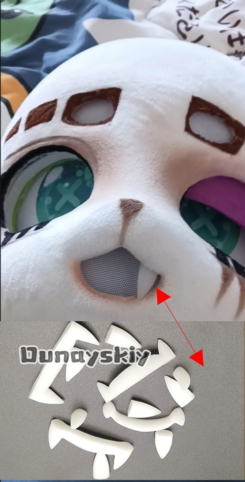 Cosplay Prop 3D Print - Aksesori Kostum Cosplay Gigi Palsu Kemono