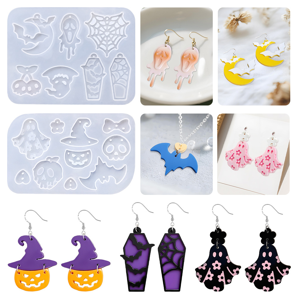 Cosplay Bat Prop - Cetakan Silikon Anting Gothic DIY Resin