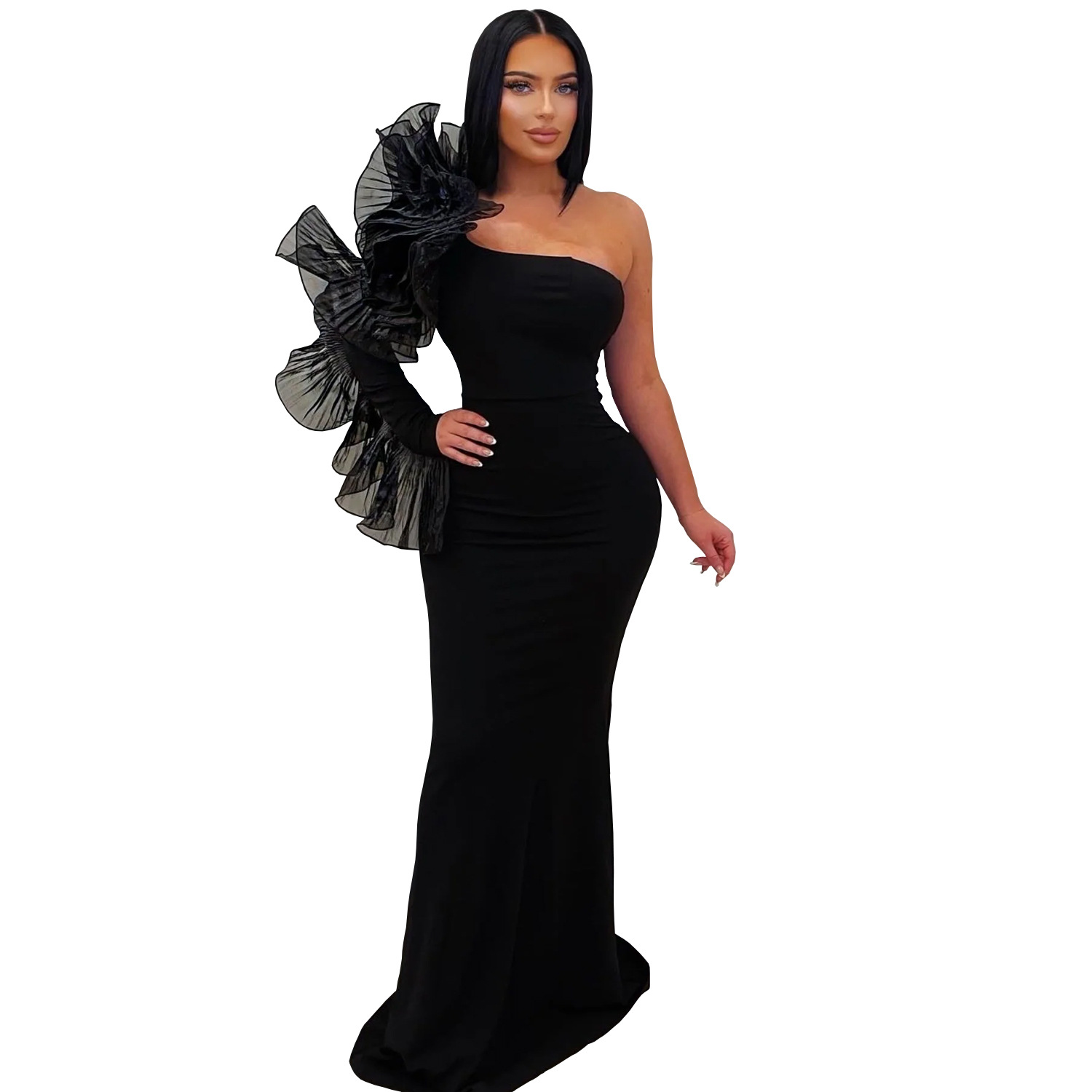 Gaun Malam Seksi Model Ruffle  - Briar Cosplay Prop ulasan dan harga