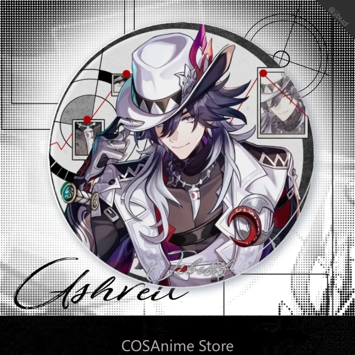 Lencana Ashveil Anime Honkai:  - Acrylic Cosplay Prop ulasan dan harga