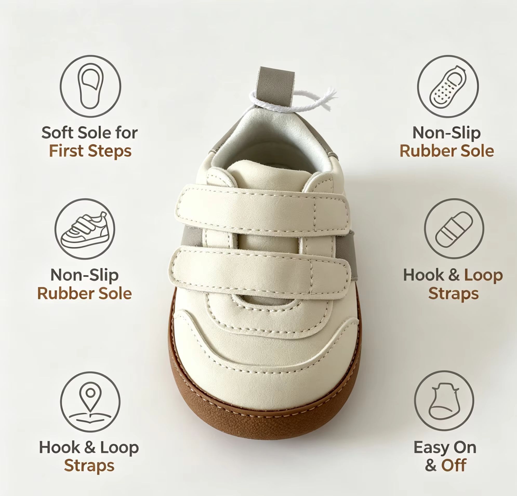 Sepatu Bayi Oddler Sol Lembut  - Velcro Hook Loop ulasan dan harga